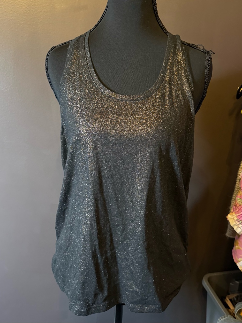 Victoria's Secret Black Glitter Tank Top